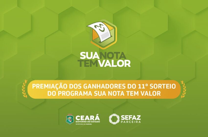 Sefaz entrega prêmios do 11º sorteio do Sua Nota Tem Valor nesta quarta-feira (30)