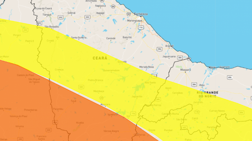  Após chuvas neste domingo, Ceará tem alerta para vento forte e mais chuva segunda