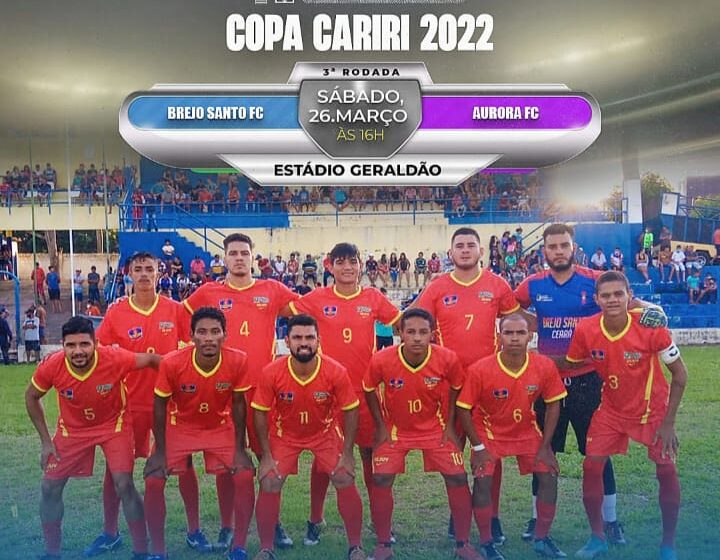 Brejo Santo: Seleção de futebol enfrenta Aurora pela Copa Cariri.