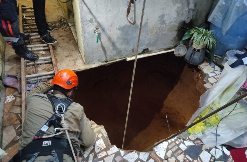  Bombeiros tentam resgatar mulher que caiu em poço com 30 metros de profundidade, no Ceará.