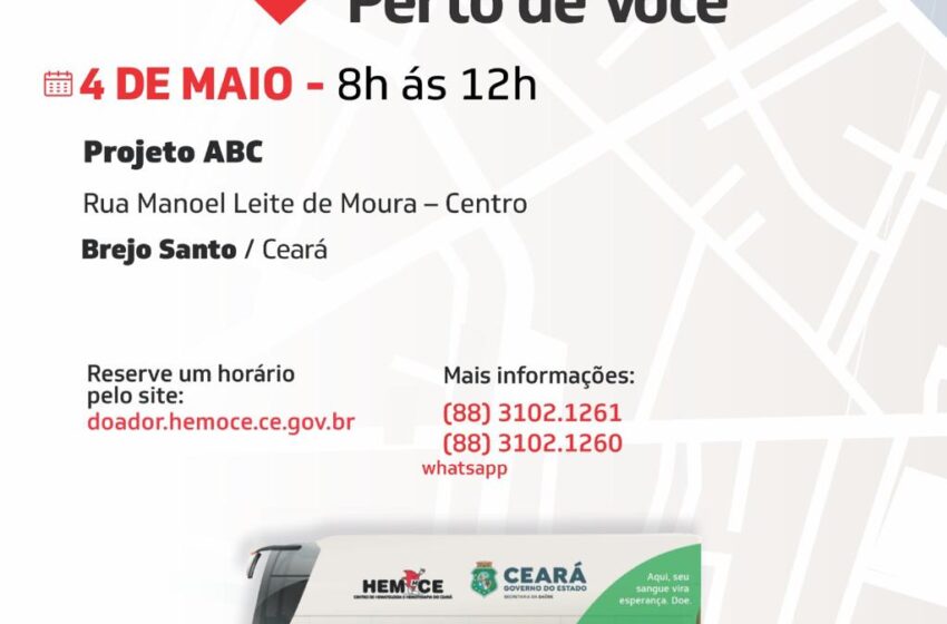 Hemoce: Realiza mais uma coleta de sangue em Brejo Santo.