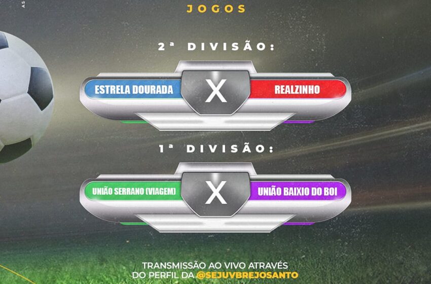  Vem aí aberta da Copa Sejuv de futebol de campo 1°e 2° divisão.