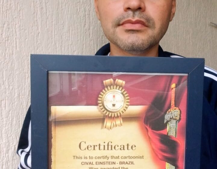  Cartunista cearense é premiado na 18ª Mostra Internacional de Cartum, na Siria