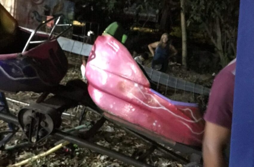  Montanha russa descarrilha e deixa feridos em Maranguape.