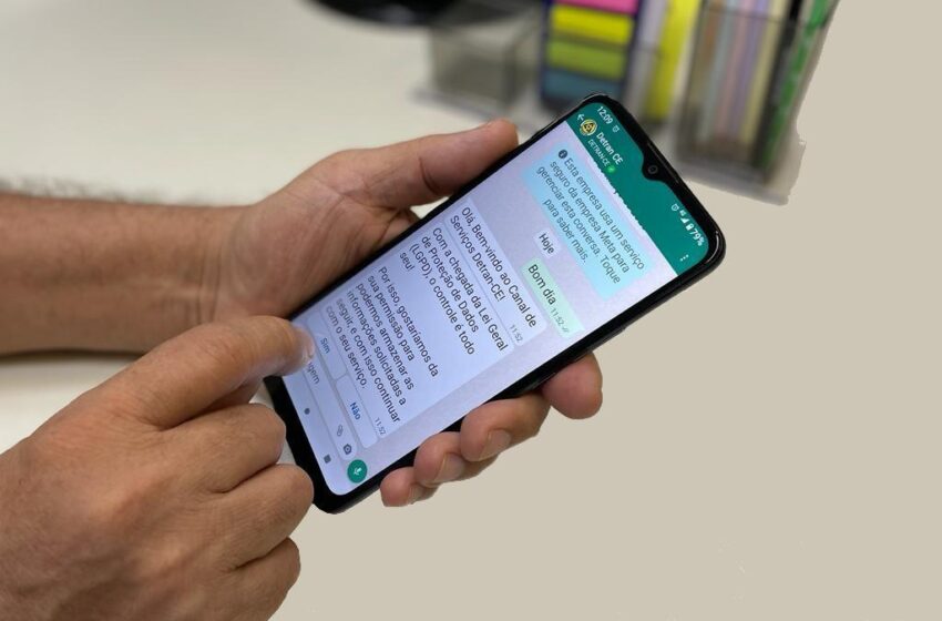 Detran-CE disponibiliza documento de veículos através do WhatsApp.