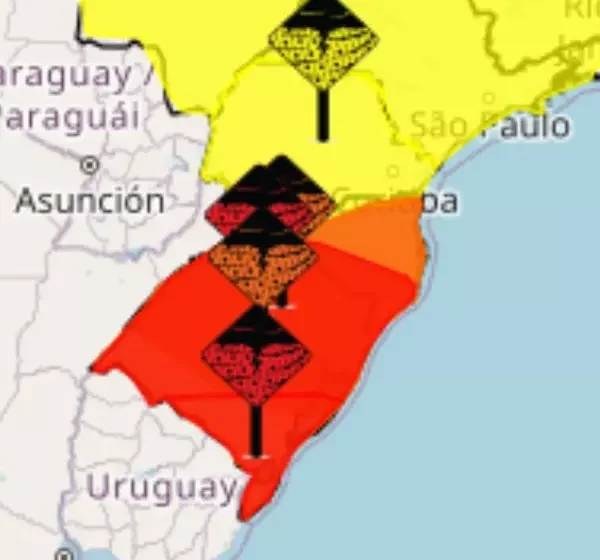  Alerta vermelho: Sul do Brasil está sob risco de temporais severos
