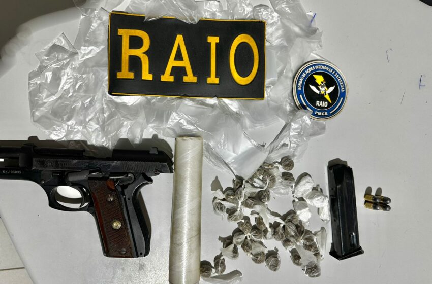 Ico: BPRAIO realiza prisão por tráfico de drogas e posse de arma de fogo.