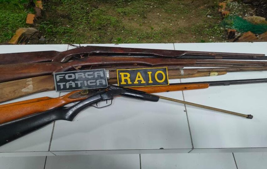 Ipaporanga: Equipe RAIO tira 08 armas de circulação.