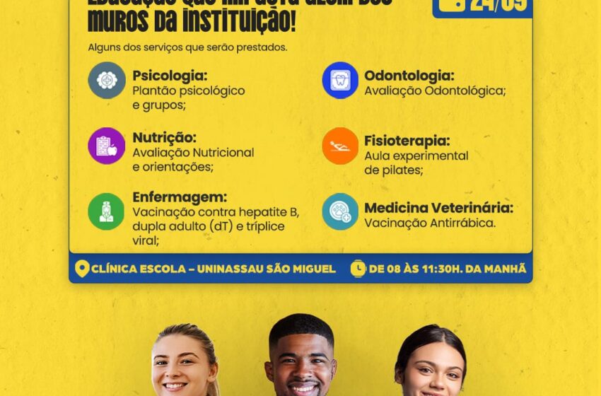 Clínica-escola abre as portas com plantão de atendimentos gratuitos.